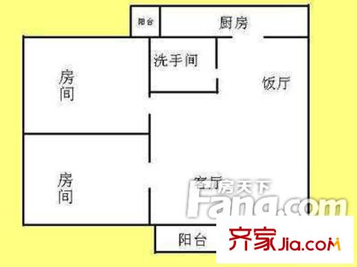 順德碧桂園中北區(qū)戶型圖2室2廳戶型圖 2室2廳1衛(wèi)1廚