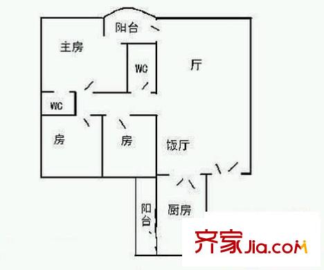 東升內(nèi)街小區(qū)戶型圖東升小區(qū) 3室 戶型圖 3室2廳1衛(wèi)1廚