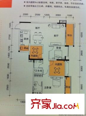 盈逸居戶型圖兩室兩廳戶型圖 2室2廳2衛(wèi)1廚
