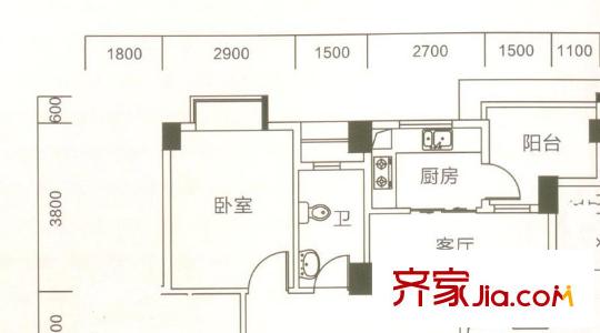 獅山陽光嘉園4座02、03戶型 1室1廳1衛(wèi)1廚