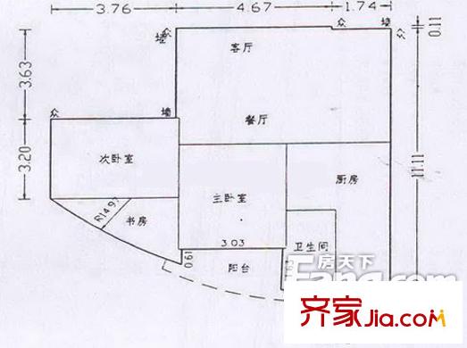 翠擁豪庭戶型圖2室2廳戶型圖 2室2廳1衛(wèi)1廚