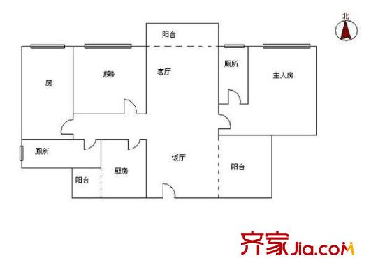 翠擁豪庭 3室 戶型圖