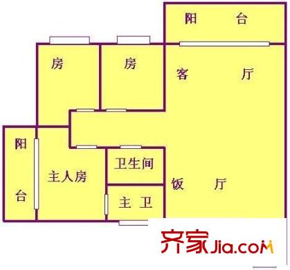 鹽步富景花園戶型圖富景花園(鹽步) 3室 戶型圖 3室2廳2衛(wèi)1廚