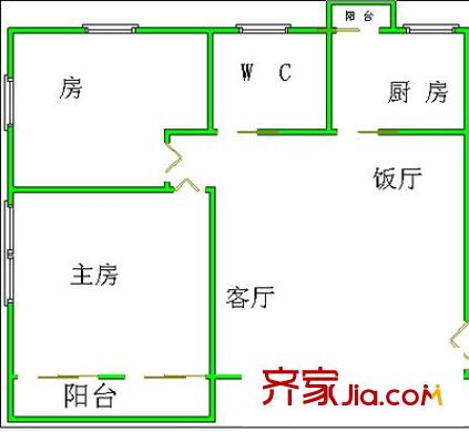 龍珠花園戶型圖兩室兩廳戶型圖 2室2廳1衛(wèi)1廚
