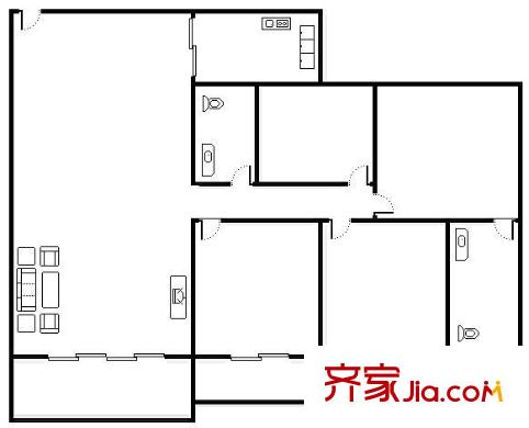 宏景樓戶型圖四室兩廳戶型圖 4室2廳2衛(wèi)1廚