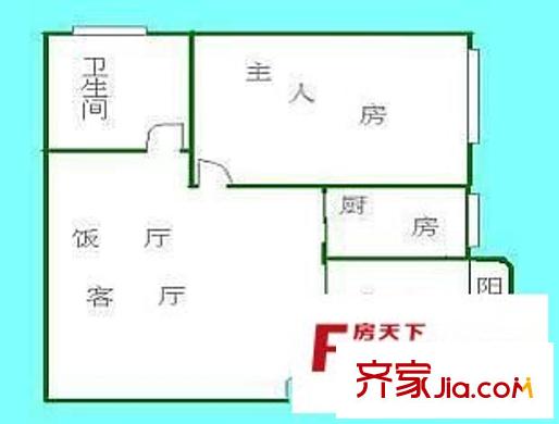 德興大廈 2室 戶型圖
