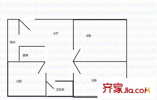 柏麗花園 3室 戶型圖