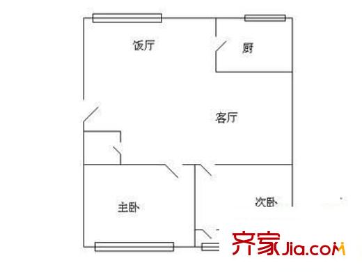 柏麗花園 2室 戶型圖