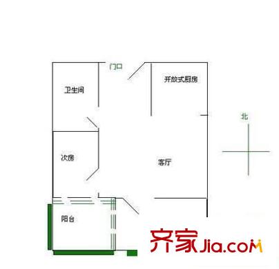 柏麗花園 2室 戶型圖
