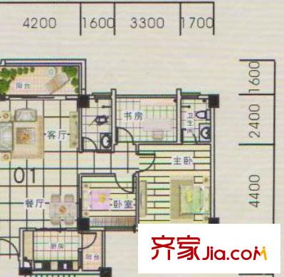 獅山陽光嘉園8座1至5層01單位 3室2廳1衛(wèi)