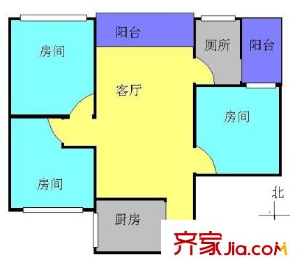 鹽步駿景豪庭 3室 戶型圖