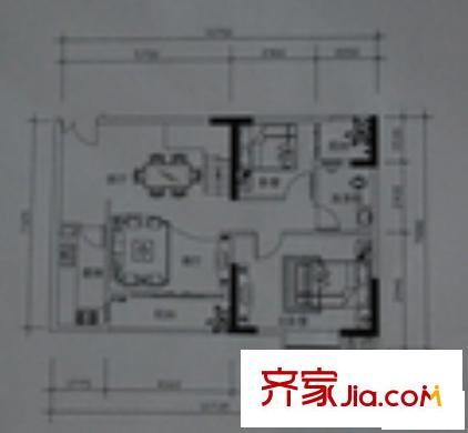 南湖雅苑戶型圖B2座03單位戶型 2室2廳1衛(wèi)1廚