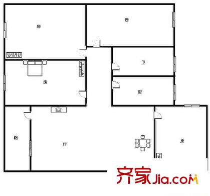 連云小區(qū) 4室 戶型圖
