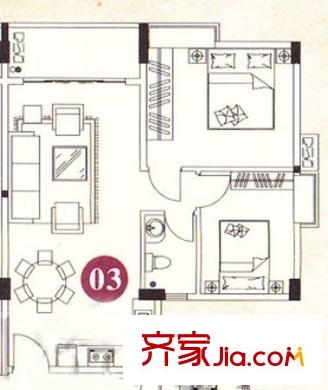 林峰雅居 3室 戶型圖