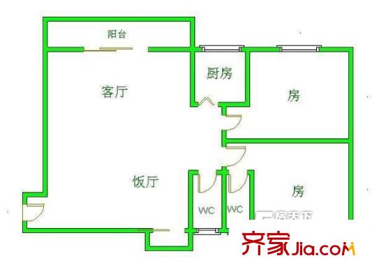 金惠樓 2房2廳 戶(hù)型圖