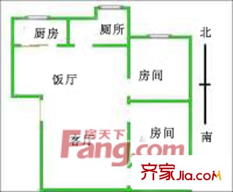和桂小區(qū)戶型圖2室2廳戶型圖 2室2廳1衛(wèi)1廚