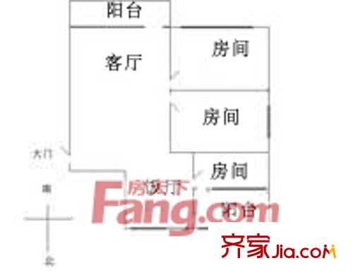 和桂小區(qū)戶型圖2室2廳戶型圖 2室2廳1衛(wèi)1廚