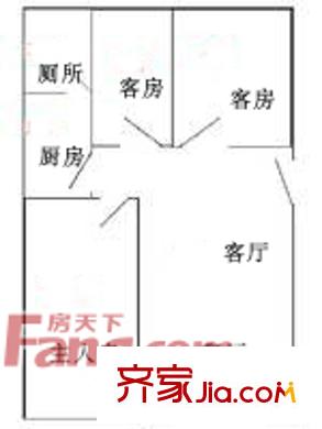 和桂小區(qū)戶型圖3室2廳戶型圖 3室2廳1衛(wèi)1廚