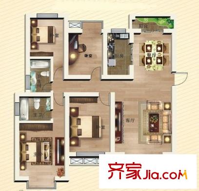 宏景樓戶型圖四室兩廳戶型圖 4室2廳2衛(wèi)1廚
