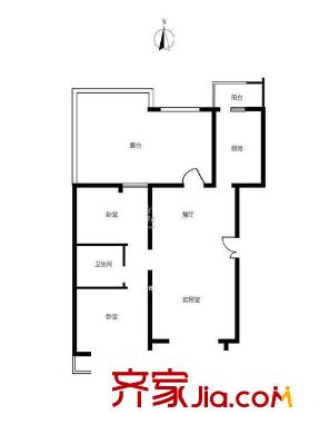 海景大廈戶型圖3室2廳戶型圖 3室2廳1衛(wèi)1廚