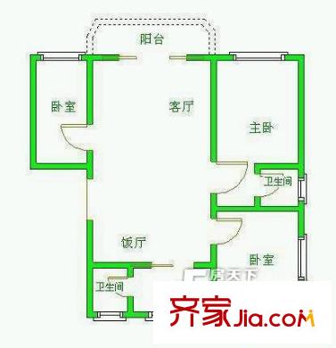 長(zhǎng)信花園 2室 戶型圖
