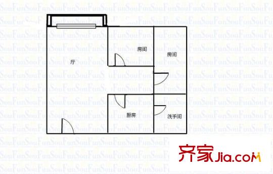 華興樓戶型圖兩室一廳戶型圖 2室1廳1衛(wèi)1廚