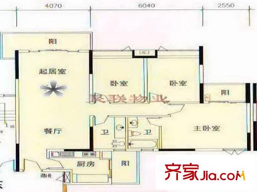 河景苑 3室 戶型圖
