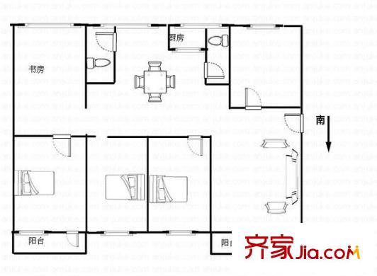南浦新村 4室 戶型圖