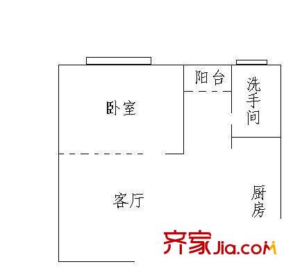 南浦新村 1室 戶型圖