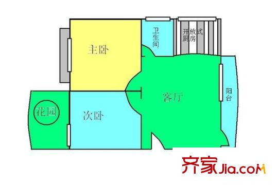 南海裕景花園戶型圖裕景花園 2室 戶型圖 2室1廳1衛(wèi)1廚