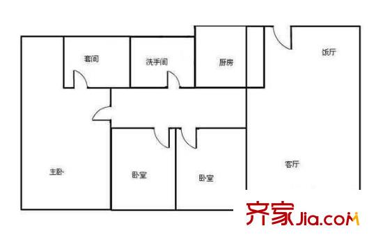 林峰雅居 3室 戶型圖