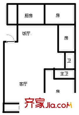 海富大廈戶(hù)型圖3室2廳戶(hù)型圖 3室2廳2衛(wèi)1廚