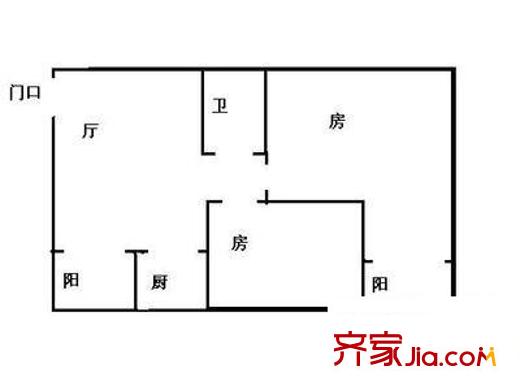 桂海大廈戶型圖2室1廳戶型圖 2室1廳1衛(wèi)1廚