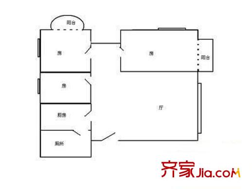 南香樓戶型圖三室一廳戶型圖 3室1廳1衛(wèi)1廚