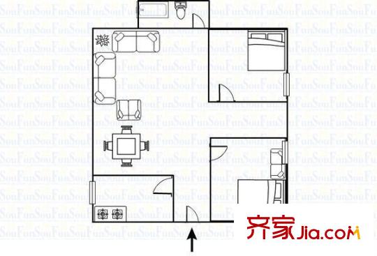 碧云軒戶型圖2室1廳 戶型圖 2室1廳1衛(wèi)1廚