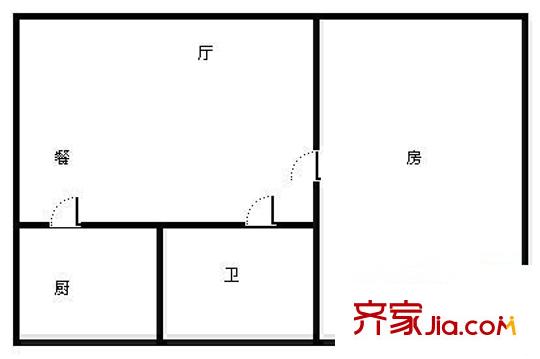 保利水城西街 1室 戶型圖