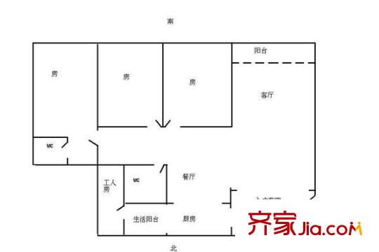 保利水城西街 3室 戶型圖