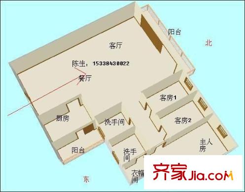 河景苑 3室 戶型圖