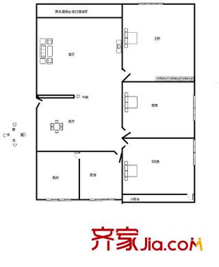 桂華花園 3室 戶型圖