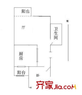 桂華花園 1室 戶型圖