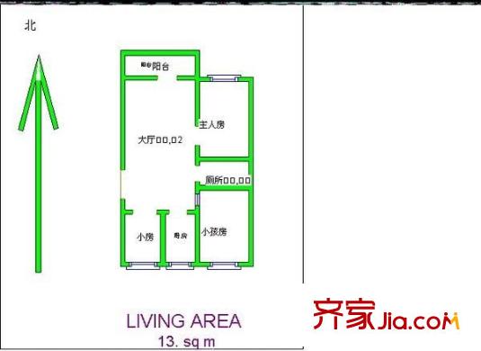 南浦新村 3室 戶型圖