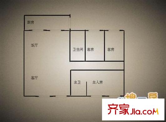 MO時(shí)代嘉泓苑戶型圖3室2廳2衛(wèi)1廚 3室2廳2衛(wèi)1廚