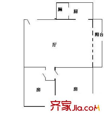運(yùn)通大廈 2室 戶型圖