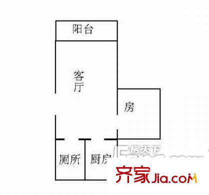 西苑大廈戶型圖一室一廳戶型圖 1室1廳1衛(wèi)