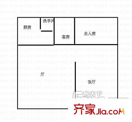 西苑大廈戶型圖兩室兩廳戶型圖 2室2廳1衛(wèi)1廚