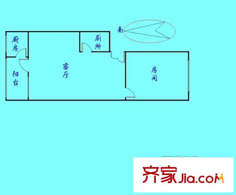 西苑大廈戶型圖一室一廳戶型圖 1室1廳1衛(wèi)1廚