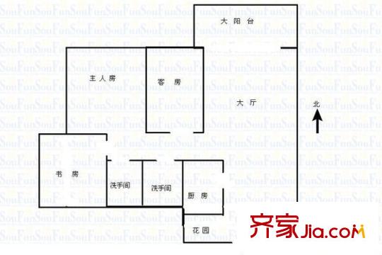 唐園東小區(qū) 3室 戶型圖