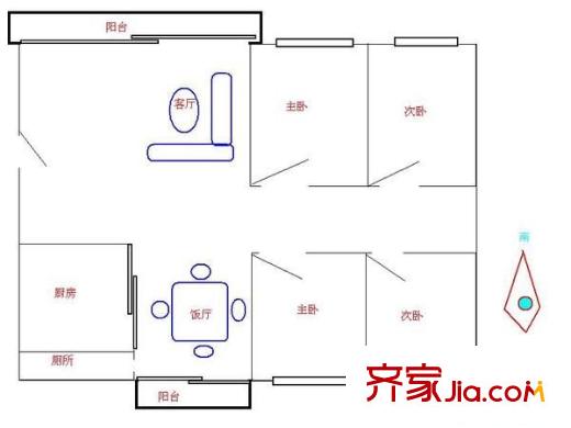 四季康城 4室 戶型圖