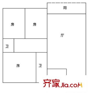 佳翠樓戶型圖三室一廳戶型圖 3室1廳2衛(wèi)1廚