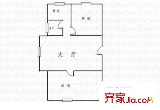 君寧大廈 2室2廳 戶型圖